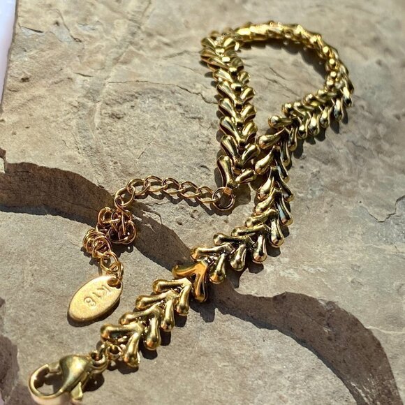 💙 Gold Plated Stainless Steel Wheat Chain Bracelet - Picture 8 of 12